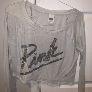 vs pink crop top long sleeve